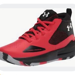 Under Armour Mens  Red and Black Athletic Sneakers